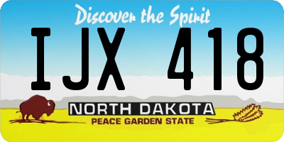 ND license plate IJX418