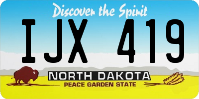 ND license plate IJX419