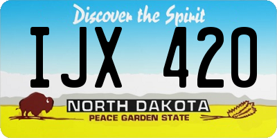 ND license plate IJX420