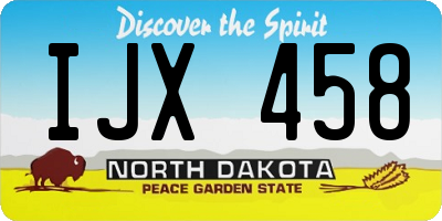 ND license plate IJX458
