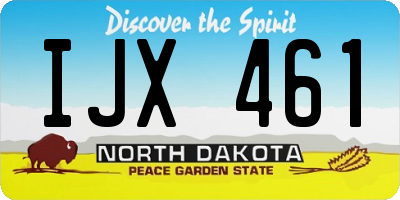 ND license plate IJX461