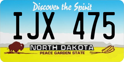 ND license plate IJX475
