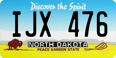 ND license plate IJX476