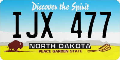 ND license plate IJX477