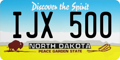 ND license plate IJX500