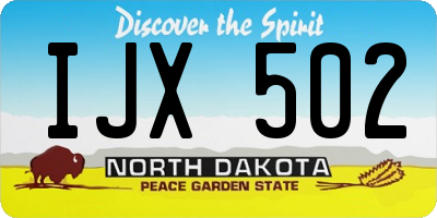 ND license plate IJX502