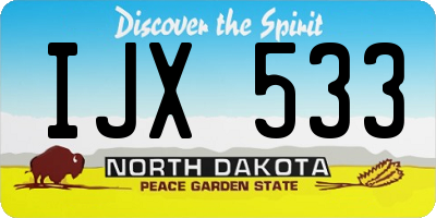 ND license plate IJX533
