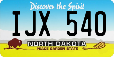 ND license plate IJX540