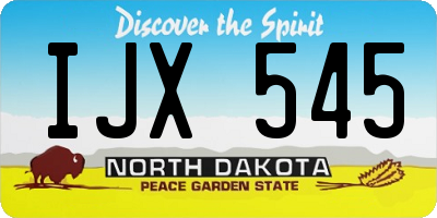 ND license plate IJX545