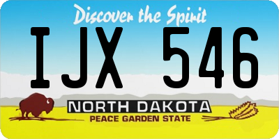ND license plate IJX546