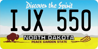 ND license plate IJX550