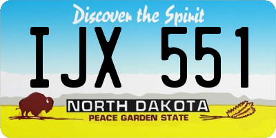 ND license plate IJX551