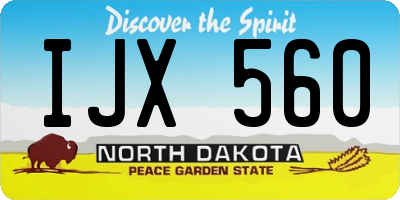 ND license plate IJX560