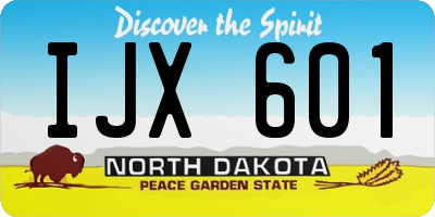 ND license plate IJX601