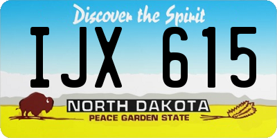 ND license plate IJX615