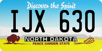 ND license plate IJX630