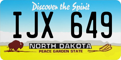 ND license plate IJX649