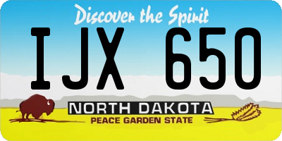 ND license plate IJX650