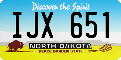 ND license plate IJX651