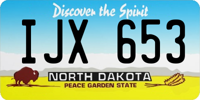 ND license plate IJX653