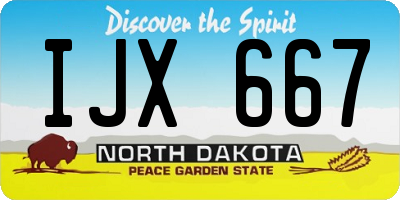 ND license plate IJX667