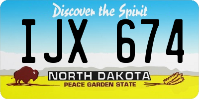 ND license plate IJX674