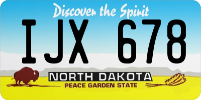ND license plate IJX678