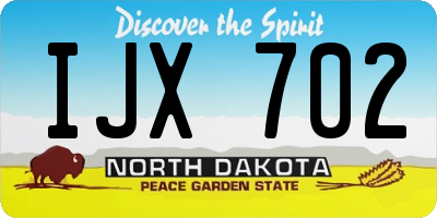 ND license plate IJX702