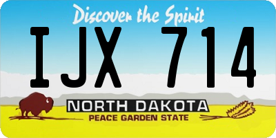 ND license plate IJX714
