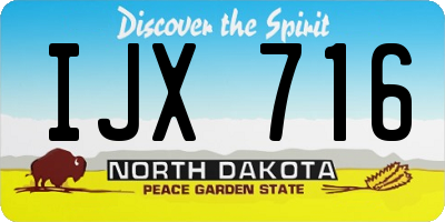 ND license plate IJX716