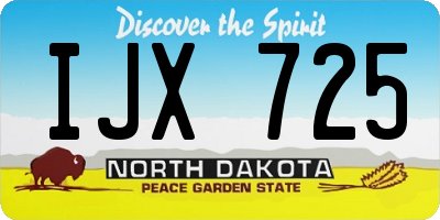 ND license plate IJX725