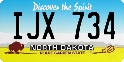 ND license plate IJX734