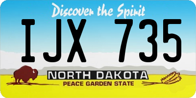 ND license plate IJX735