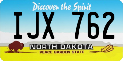 ND license plate IJX762