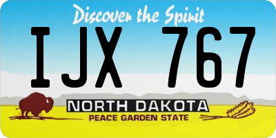 ND license plate IJX767