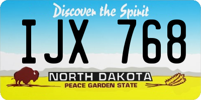 ND license plate IJX768