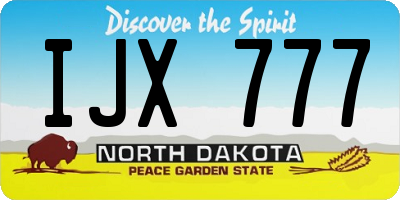 ND license plate IJX777