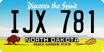ND license plate IJX781