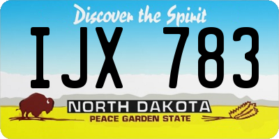 ND license plate IJX783