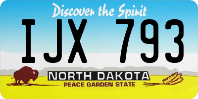 ND license plate IJX793