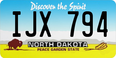 ND license plate IJX794