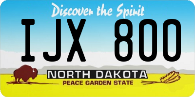 ND license plate IJX800