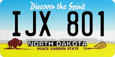 ND license plate IJX801