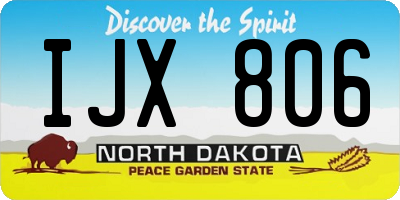 ND license plate IJX806