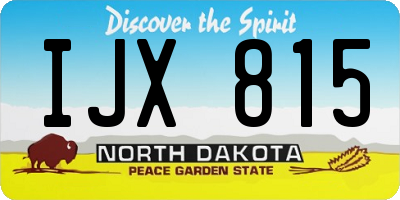 ND license plate IJX815