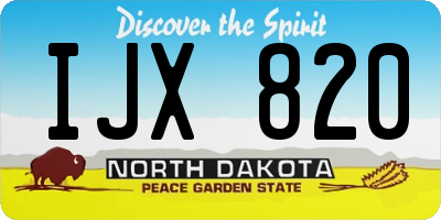 ND license plate IJX820