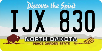ND license plate IJX830