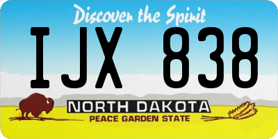 ND license plate IJX838