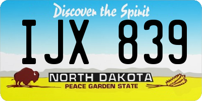 ND license plate IJX839