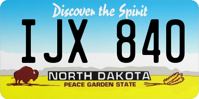 ND license plate IJX840